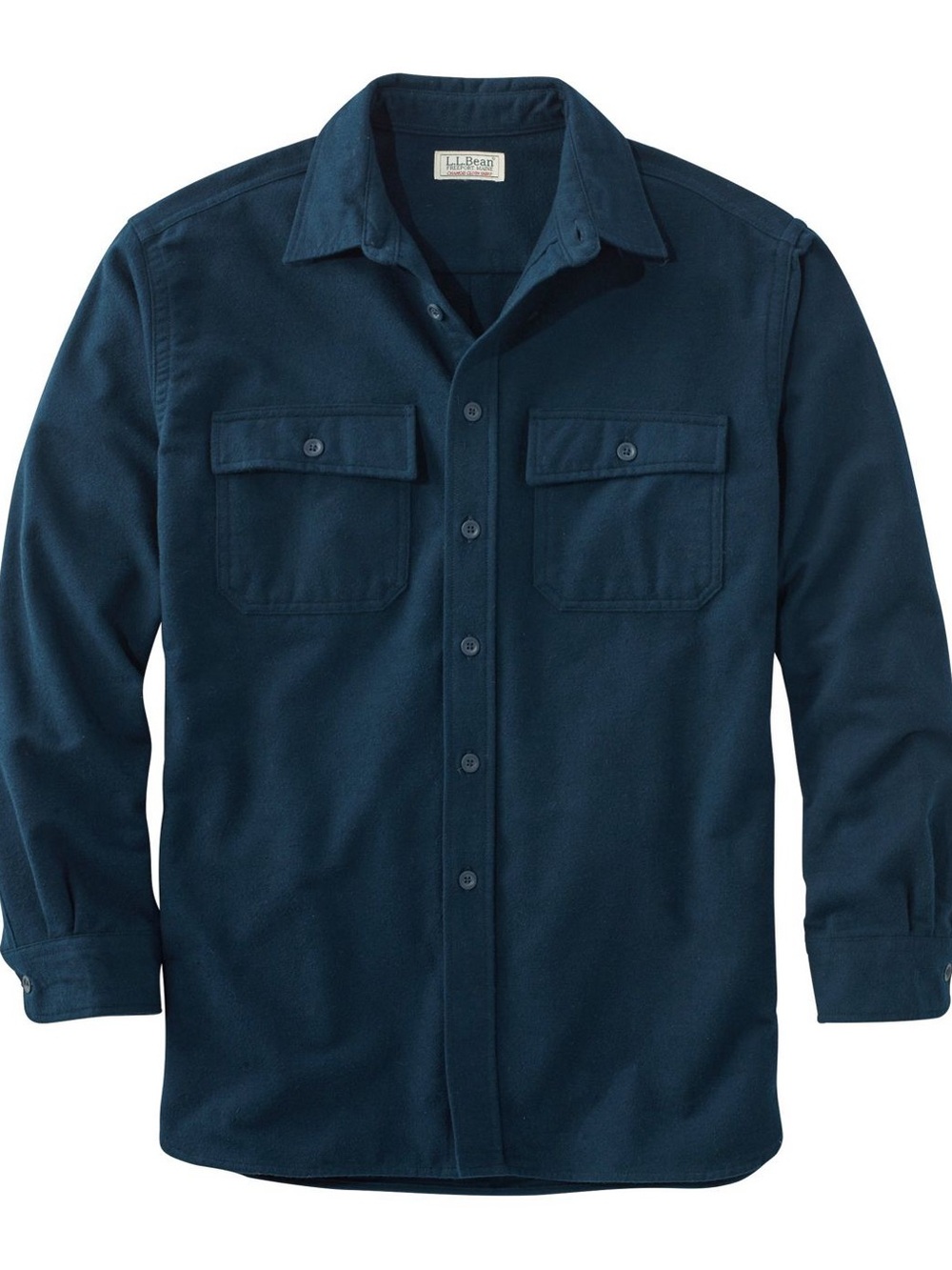L.L. Bean Vintage Chamois Cloth Flannel Shirt Navy Blue